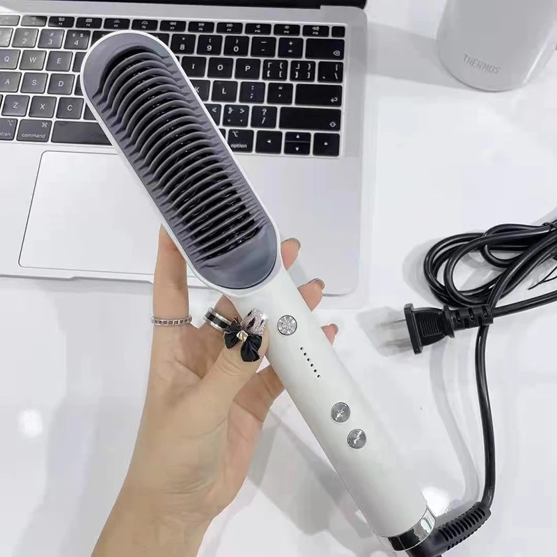 

Горячие выпрямители для волос, щетка для женщин, стайлер для волос, плойка, электрический горячий выпрямитель, Быстрое нагревание, плойка, и...