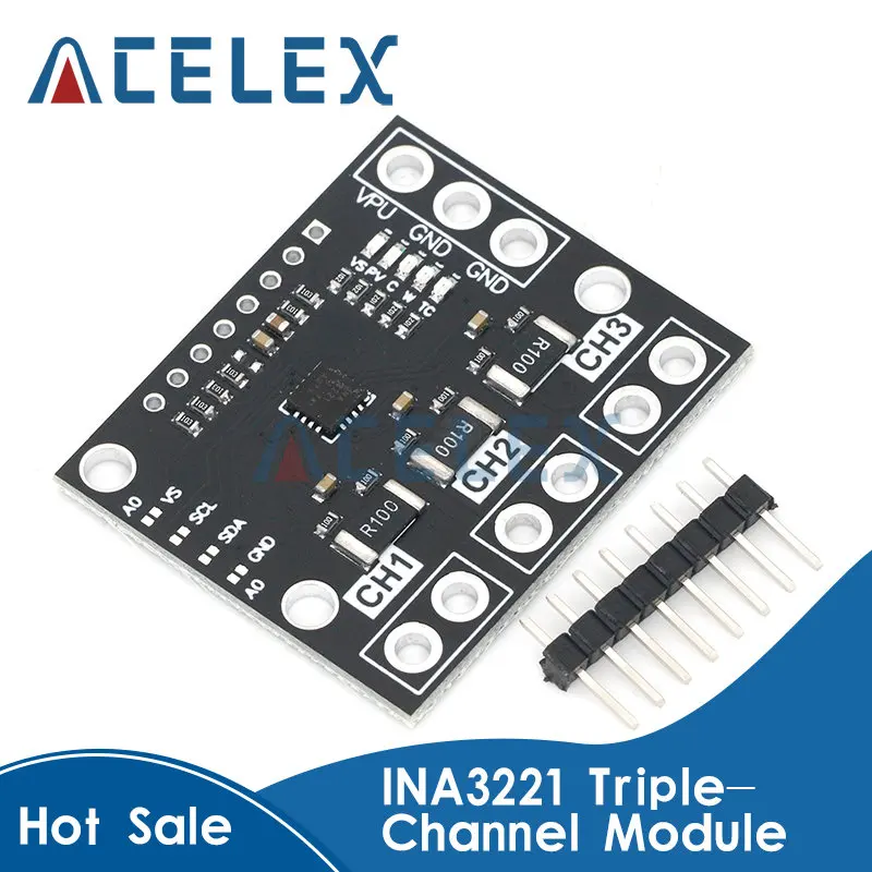 Трехканальный модуль INA3221, высокостороннее измерение, шунт и монитор напряжения шины с интерфейсом совместимым с I 2C и SMBUS