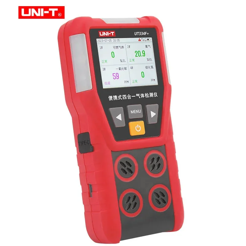 UNI-T UT334F + детектор газа цветной экран USB DC 3 7 В кислород утечка угарного