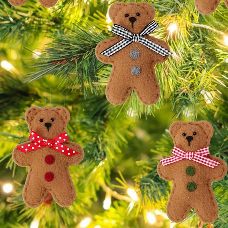 z piernika Figurki ozdoby 3-częściowe smycze Ozdoby świąteczne na ściany choinkowe