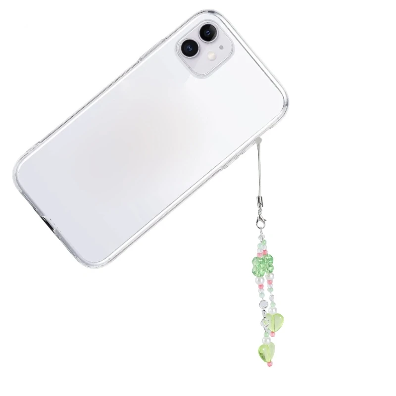 652F Модный брелок из бисера с четырьмя листьями клевера для телефона