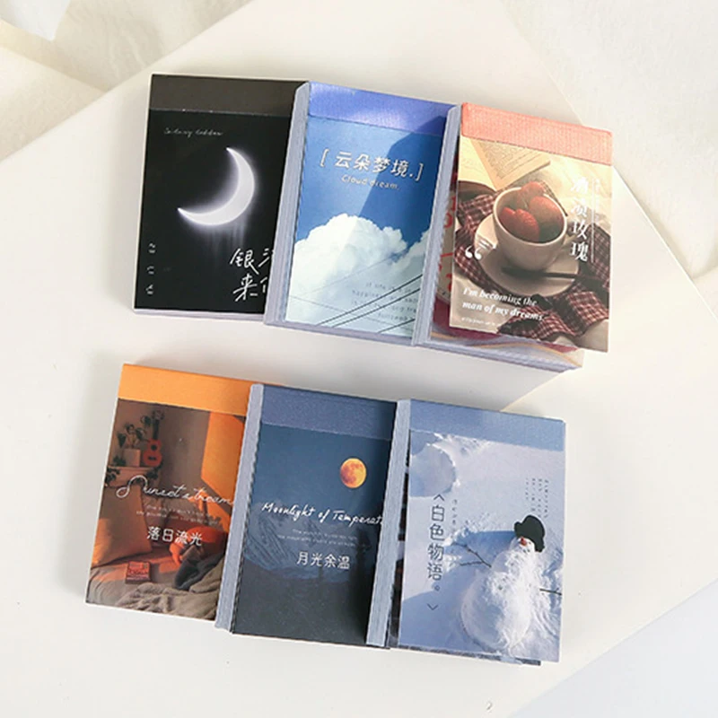 

50 листов бумаги Washi Tender Moonlight Sunset Clouds наклейки в альбом эстетический планировщик для скрапбукинга 2022 блокнот поделки своими руками