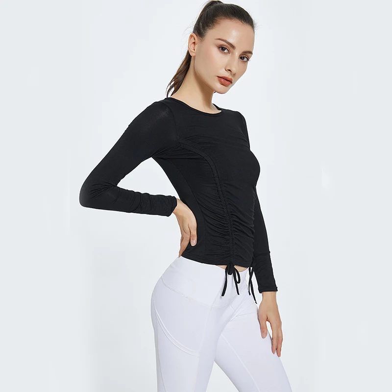 

Women's Long Sleeve Top Yoga Shirts Running T-Shirt Workout Fitness Gym Sports Top Training Crop Top Solidcolor лонгслив женский
