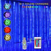 33m 300 rgb led curtain lights strings with usb port remote control christmas decorations 16 color garland atmosphere light