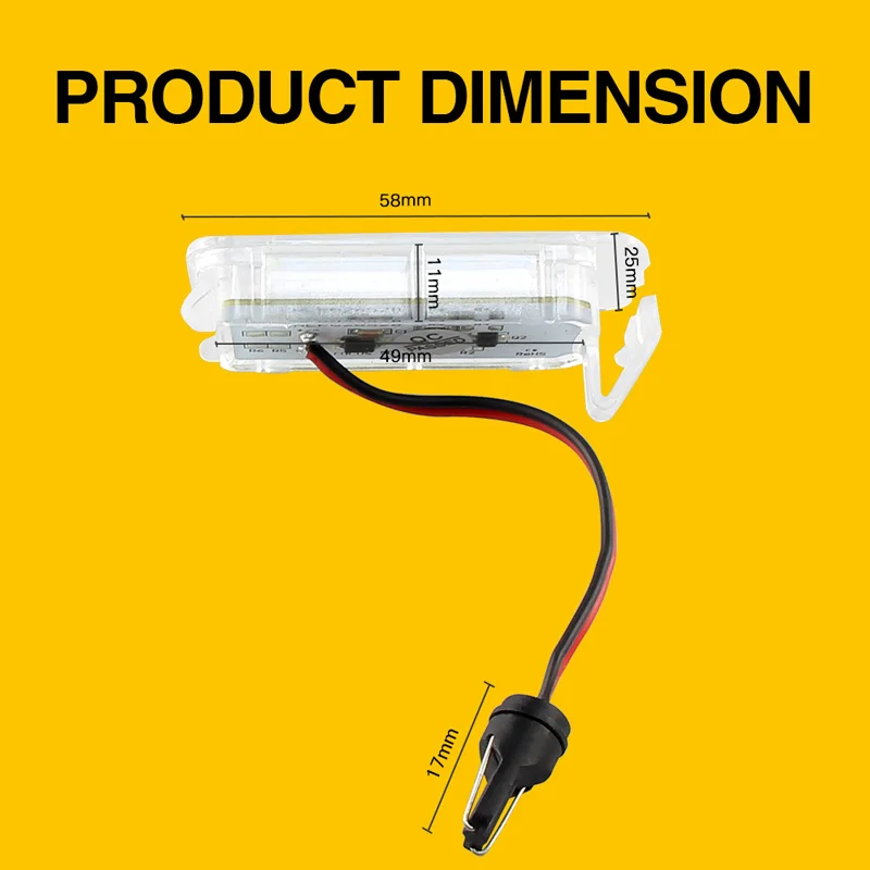 2 шт. для Ford светодиодный светильник номерного знака Focus 5D Fiesta Mondeo Kuga Galaxy Ranger Escape