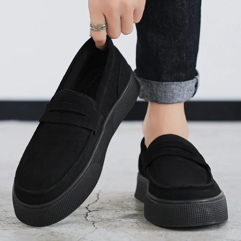 Осенне-зимние новые легкие роскошные мужские туфли Lefu модная замшевая