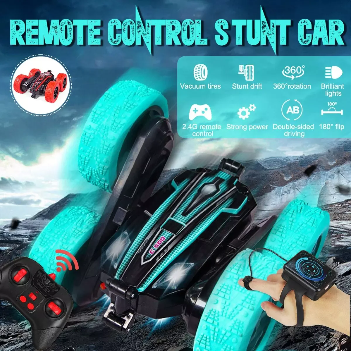 

2.4G RC Car 4WD Radio Remote Control Car 4CH Stunt Drift Car Double Side 360° Reversal Vehicle Model Toys For Children Boy