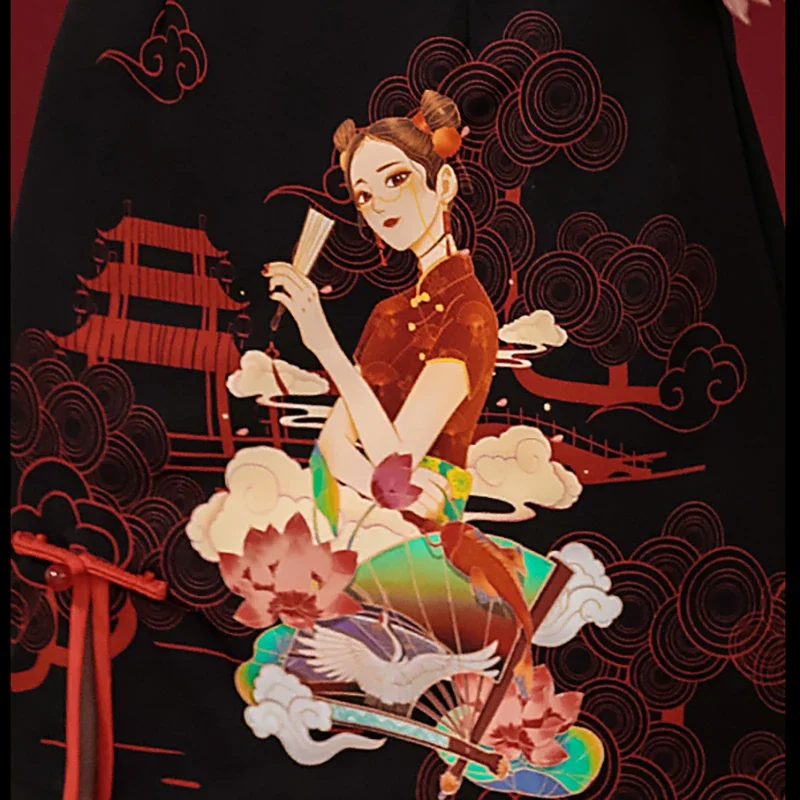 Традиционное китайское улучшенное платье Ципао женское модное короткое для