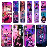 anime vaporwave glitch phone case for huawei honor 10 i 8x c 5a 20 9 10 30 lite pro voew 10 20 v30