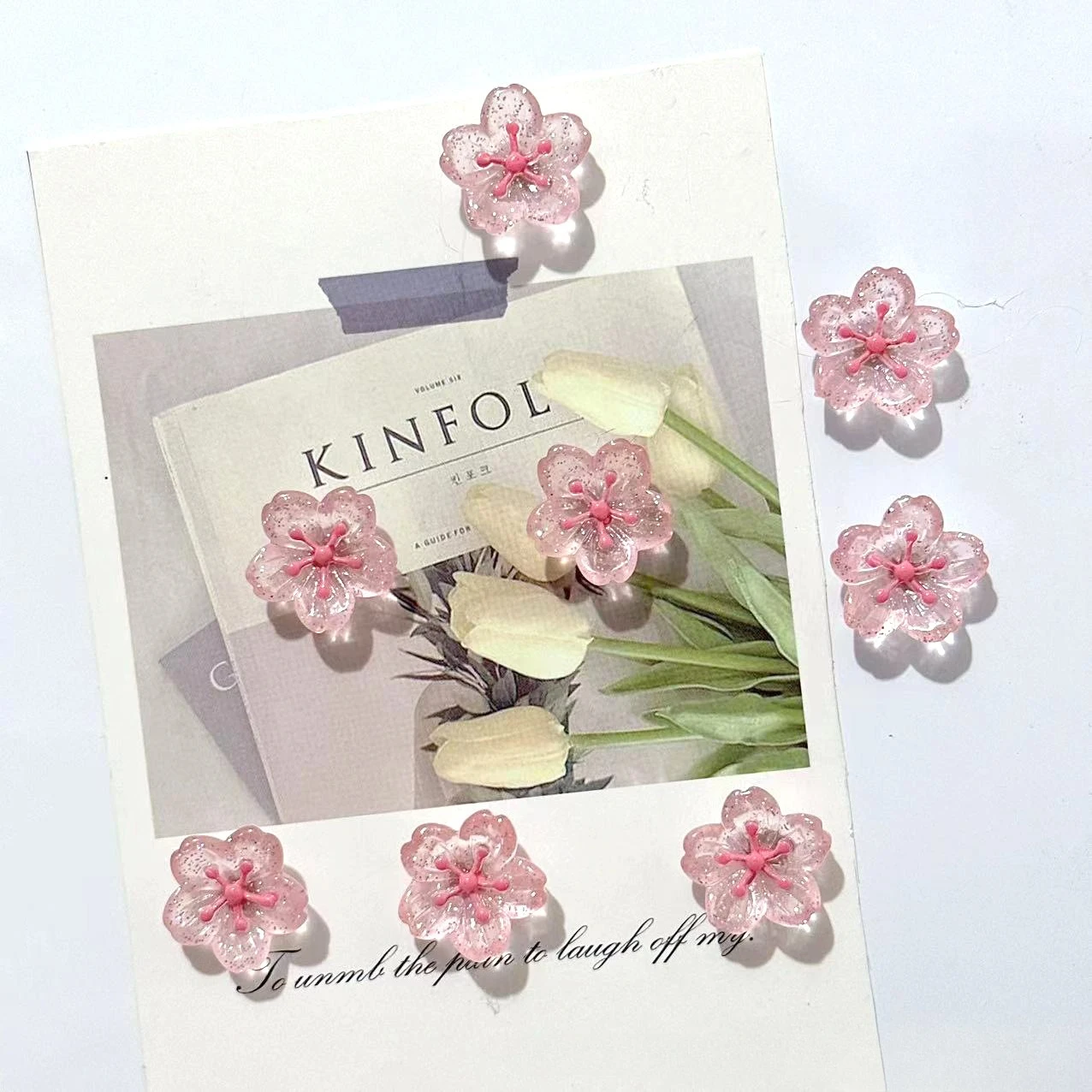 

Магниты для холодильника розовые цветы смола Aimants Frigo