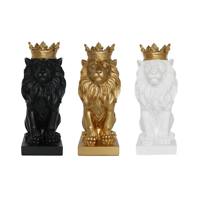 

Статуя скандинавского льва, Декор для дома, корона, Лев, украшение из смолы, художественная стойка, модель комнаты, мягкое украшение для дома