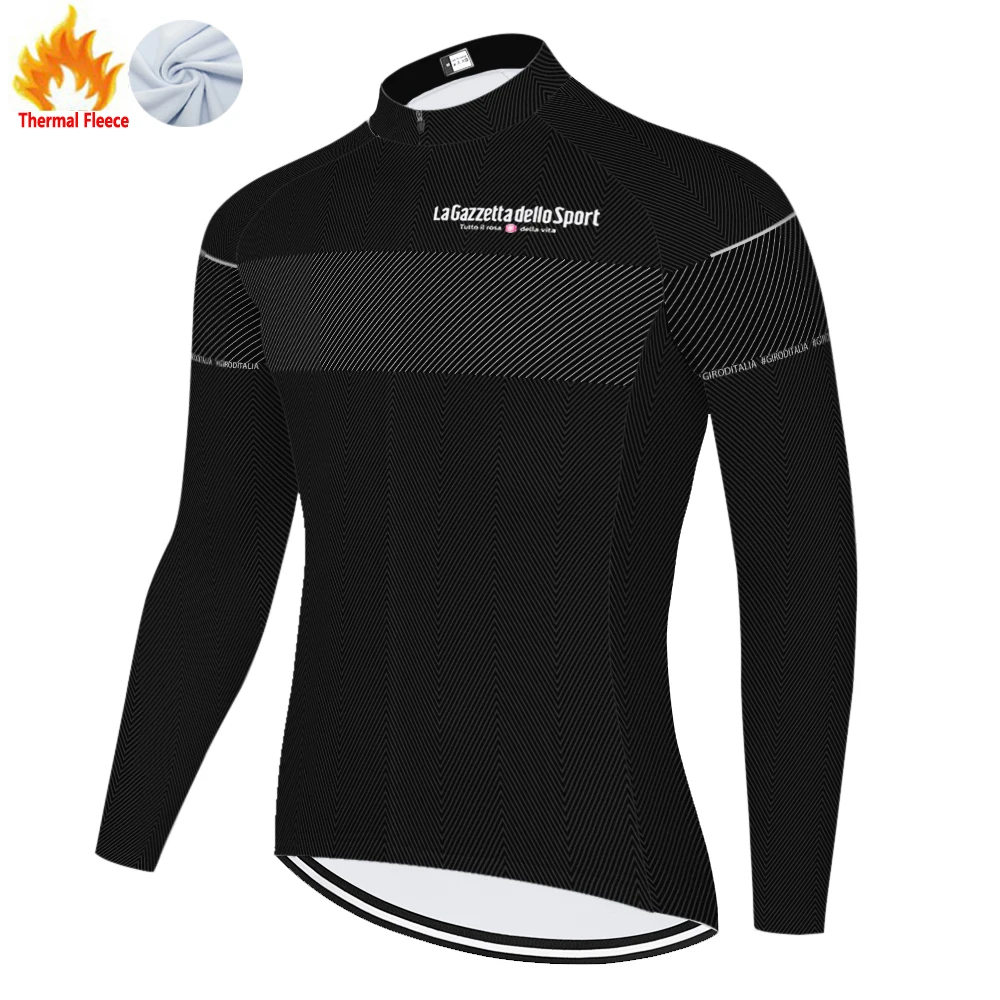 Фото Tour De Italia Giro d' Genital Зимний флисовый велосипедный трикотаж Camisa Ciclista Masculino Maillot Velo Homme Ciclismo Maillot Ciclismo №1