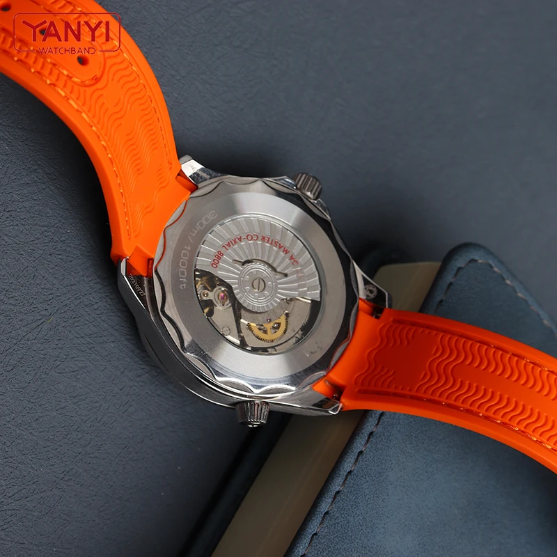 Ремешок резиновый для часов omega Watch band, Силиконовый складной браслет с застежкой и изогнутым концом, 19 мм 20 мм 21 мм 22 мм (art.: 3920bf4ef71d5) - 3920bf4ef71d5