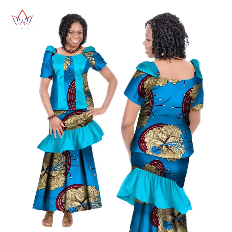 Летнее женское платье традиционная африканская Женская одежда комплект из 2