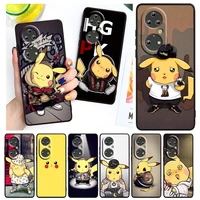 fashion cute pikachu pokemon for huawei p50 p40 p30 p20 pro plus p10 p9 p8 lite 2019 2017 ru e mini black funda capa phone case