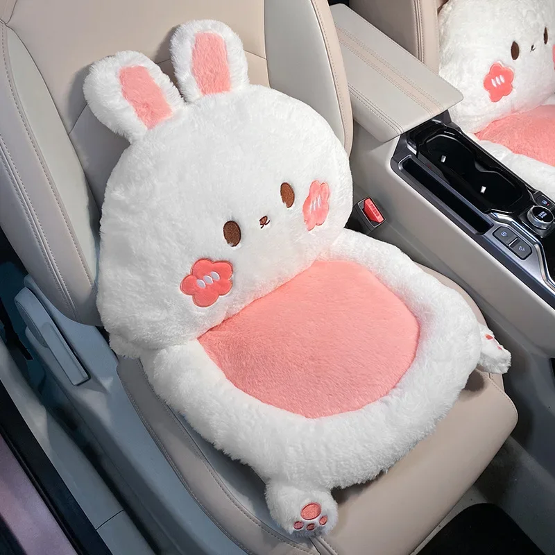 

Милая мультяшная подушка для автомобильного сиденья и поясничная поддержка, удобная мягкая подушка для автокресла, украшение интерьера, автомобильные аксессуары