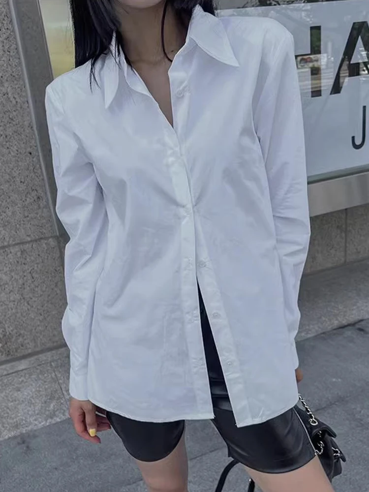 Женская блузка с вырезами на спине рубашка длинным рукавом и воротником