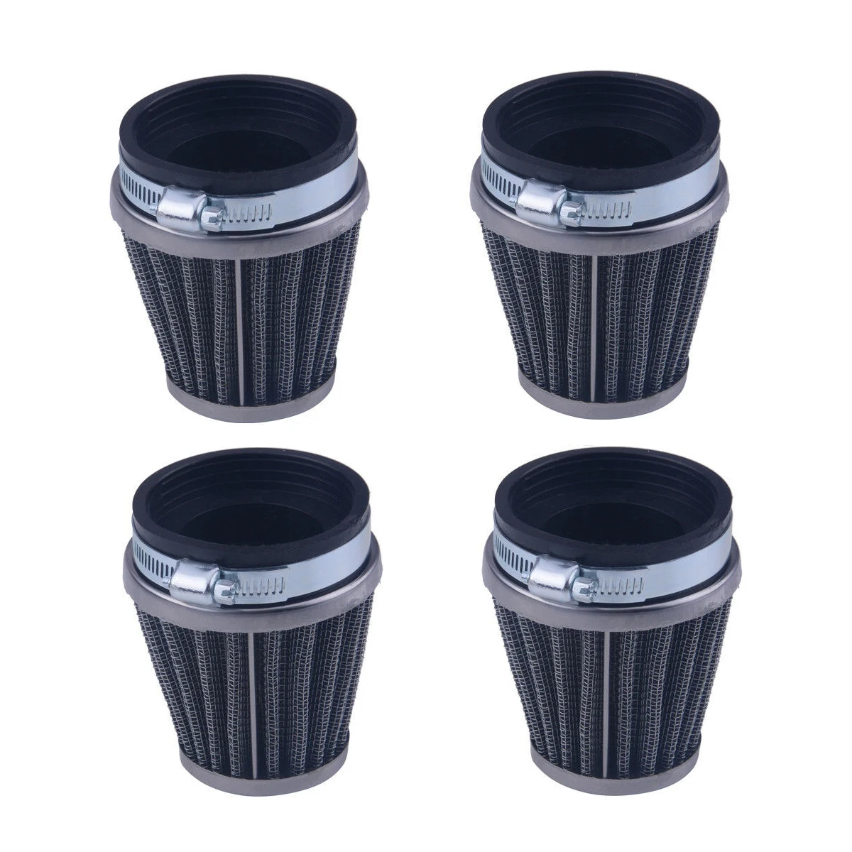 

4pcs 60mm Chrome Air Filter Cone For Honda Kawasaki Suzuki Yamaha ... Motorcycle ATV Scooter
