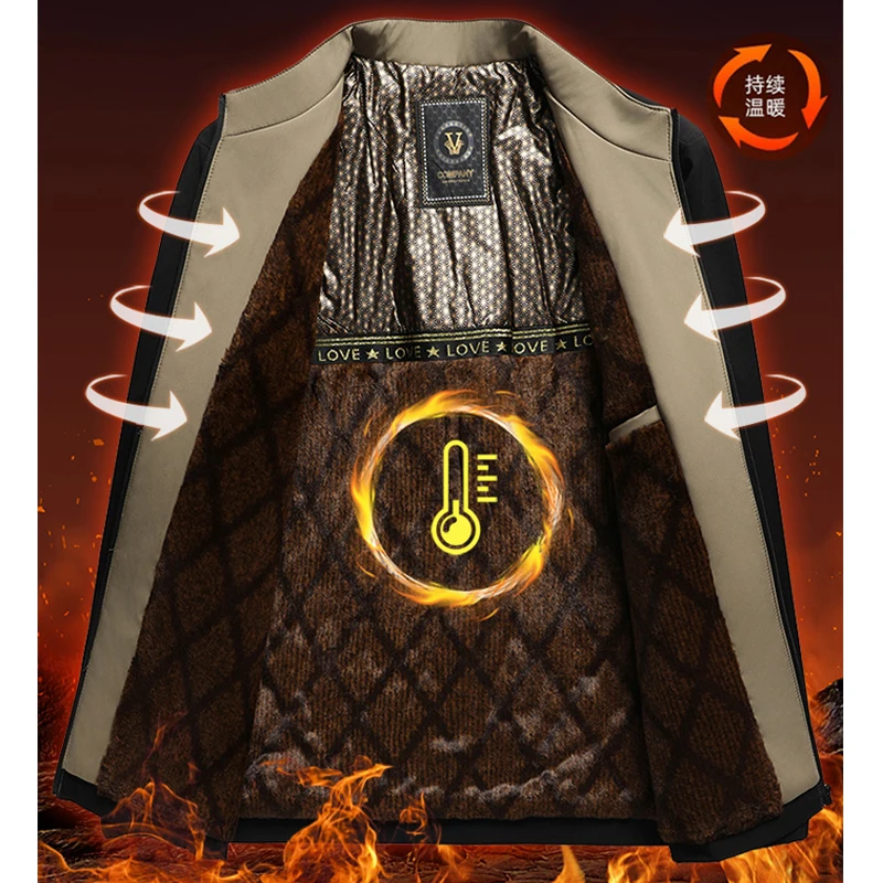 Повседневные флисовые теплые зимние куртки для мужчин деловые пиджаки удобная