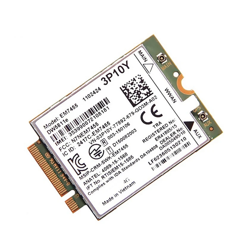 EM7455 DW5811E 4G модуль 3P10Y CAT6 для DELL E7270 E7470 E7370 E5570 E5470 запасные части аксессуары