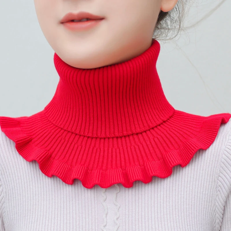 Мужской и женский шарф с искусственным воротником вязаный эластичный накладным