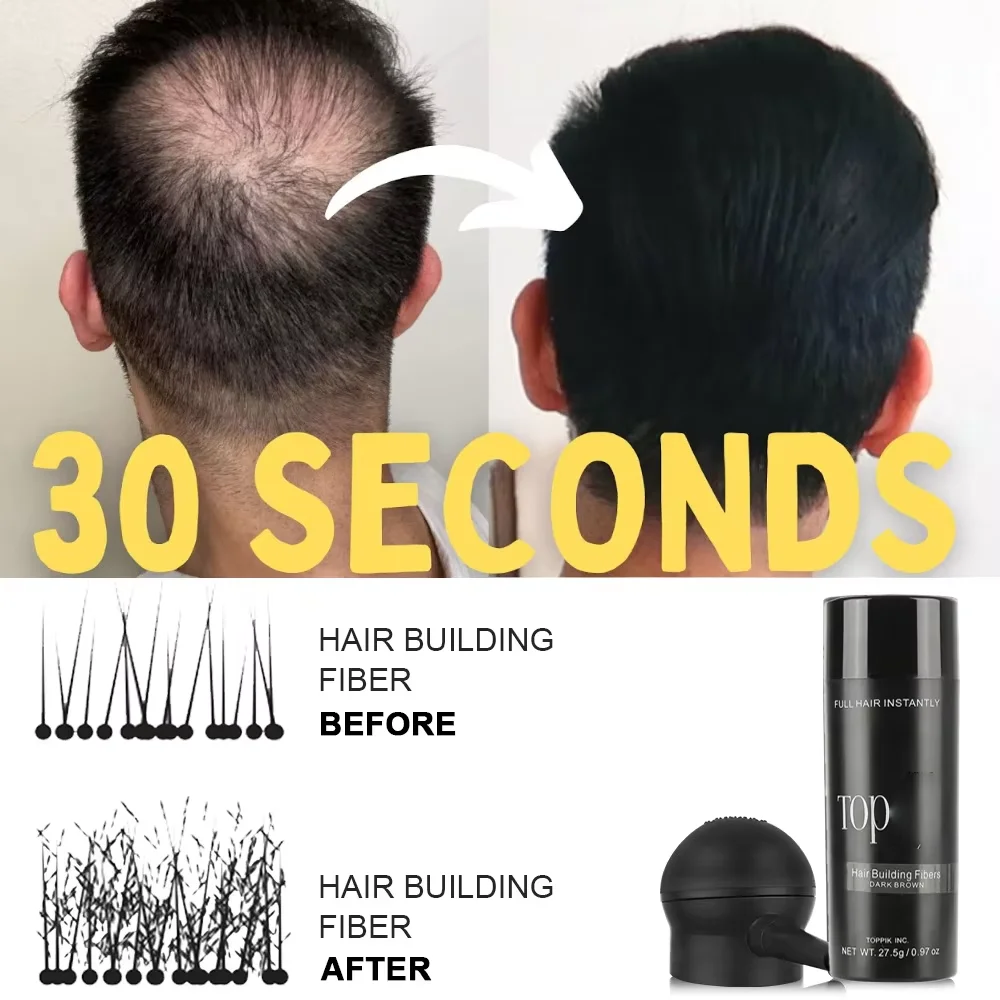 Топпер TOPPIK NEW 9-цветные волокна для волос с кератином 27 5 г