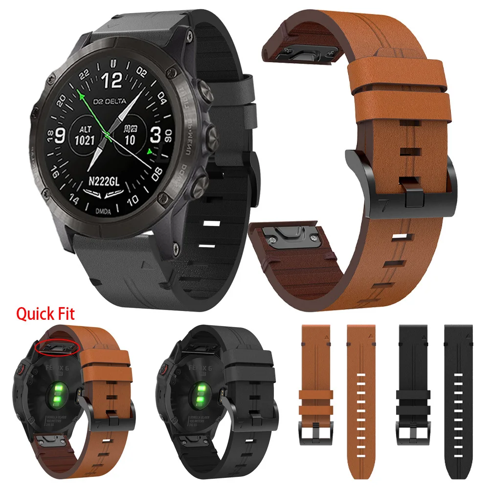 

Быстросъемный кожаный ремешок для Garmin D2 Delta PX Bravo/charли/Mach 1, ремешок для часов, силиконовый браслет, ремешок для наручных часов 22 мм 26 мм