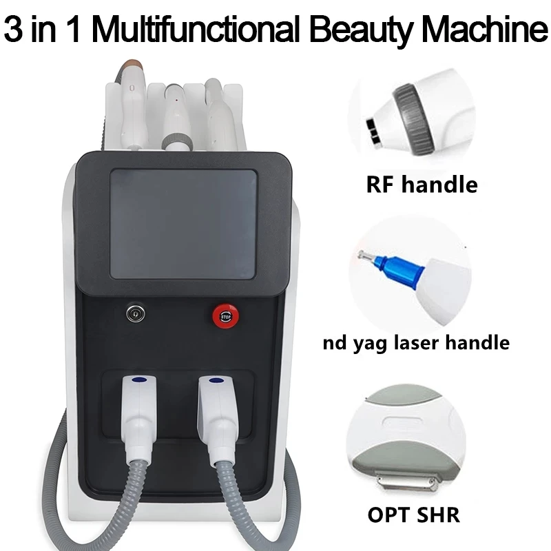 

BEST 3 in 1 Multifunctional IPL Laser Hair Removal Machine Nd Yag Laser Tattoo Removal machine RF Face Lift Hair Removal laser