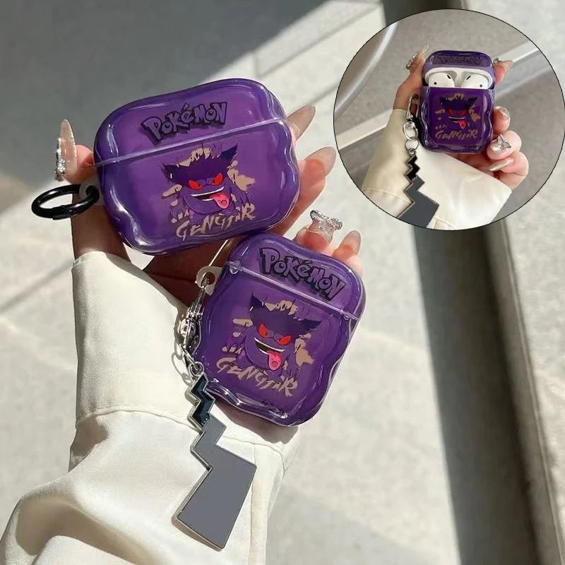 Чехол Pokemon Gengar Box 3D для Apple AirPods 4 1 3 Pro 2 милый мультяшный чехол силиконовые защитные