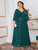 toleen womens plus size large maxi dresses 2022 summer fashion green long casual elegant muslim evening party festival clothing