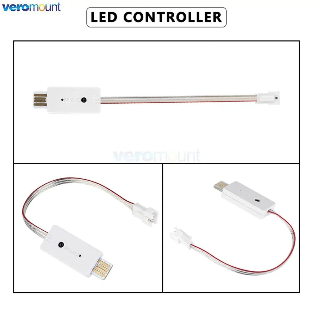 USB-контроллер пикселя для музыки WS2812 RGB 5 в постоянного тока SP620E