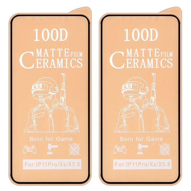 

100D Matte Ceramics Film For iPhone 15 11 14 13 12 Pro Max 13 12 Mini XR XS Max X 7 8 6 Plus SE 2020 Full Glue Screen Protector