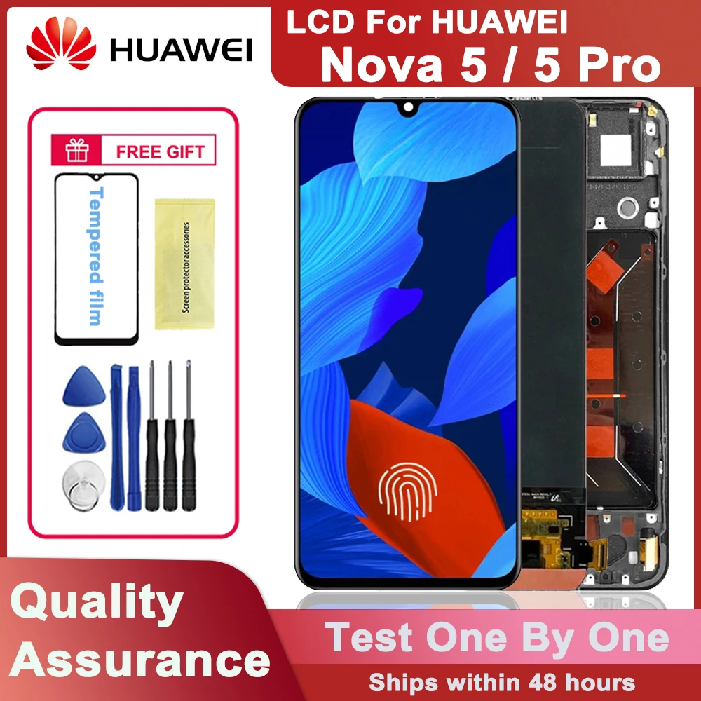 Original 6.39'' Display For Huawei Nova 5 Pro LCD Touch Screen Digitizer Assembly For Nova 5 LCD SEA-AL10 SEA-TL10 SEA-LX2 LX3