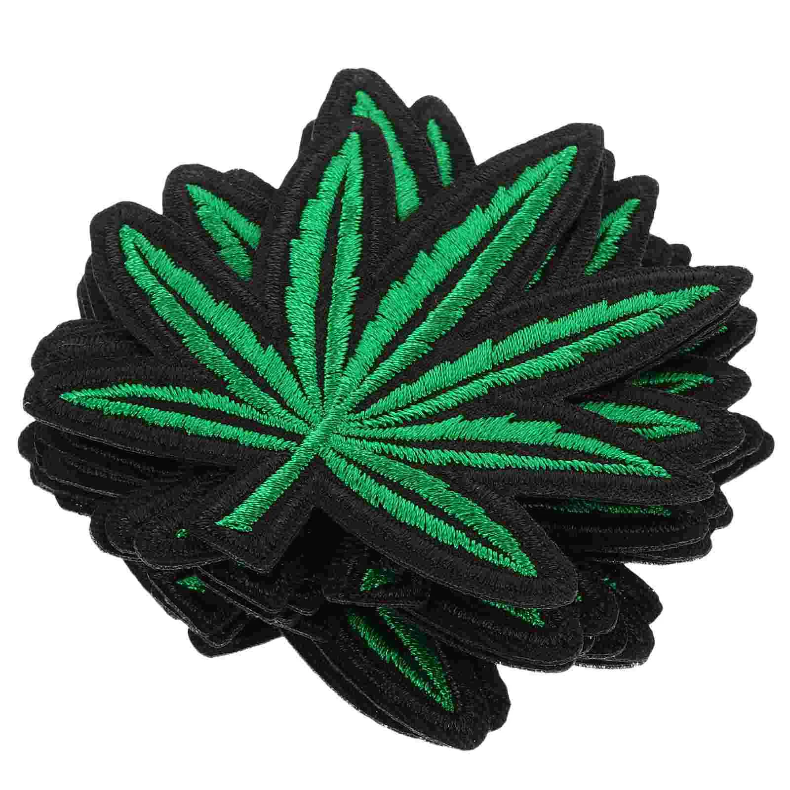 

Patchespatch Applique Iron Embroidered Leaf Sewing Green Clothes Sewembroidery Diy Decorative Maple Clothing Mini Badge Sign