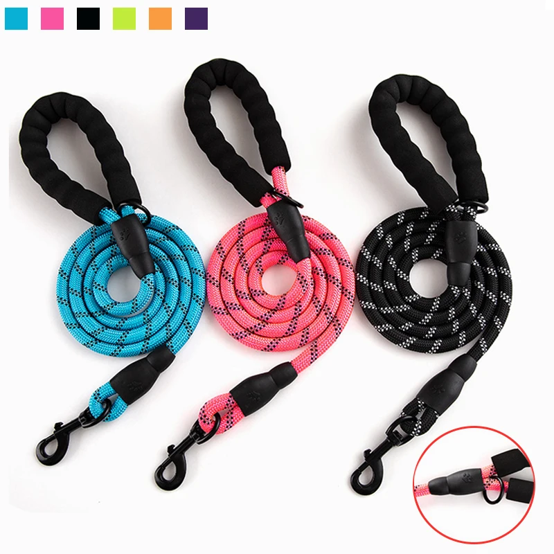 

Round Rope Pet Nylon Dog Training Traction Rope Pet Supplies Walking Safety Collar Rope Dog Cat Suitable For Outdoor 1.2cmx150cm