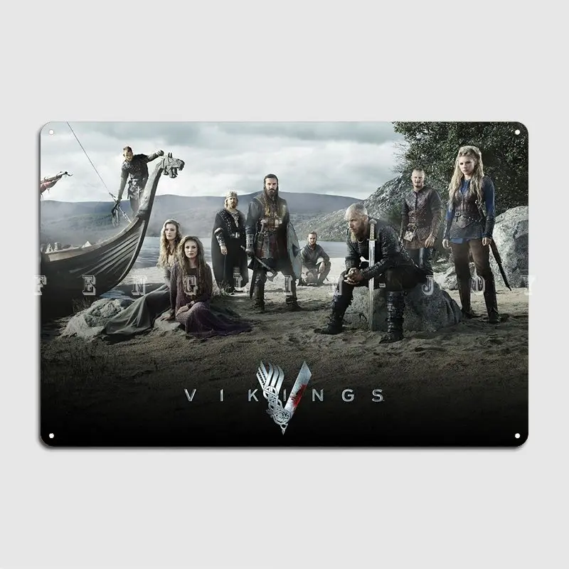

Vikings, семейный металлический знак, клубный бар, дизайн, живопись, Декор, оловянные знаки, плакаты