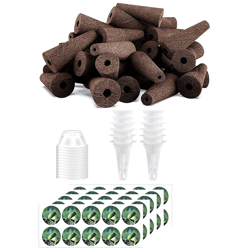 

124Pcs Seed Pods Kit, Accessories Plant Pod Kit Including Grow Baskets, Insulation Lids, Plant Grow Sponges, Labels