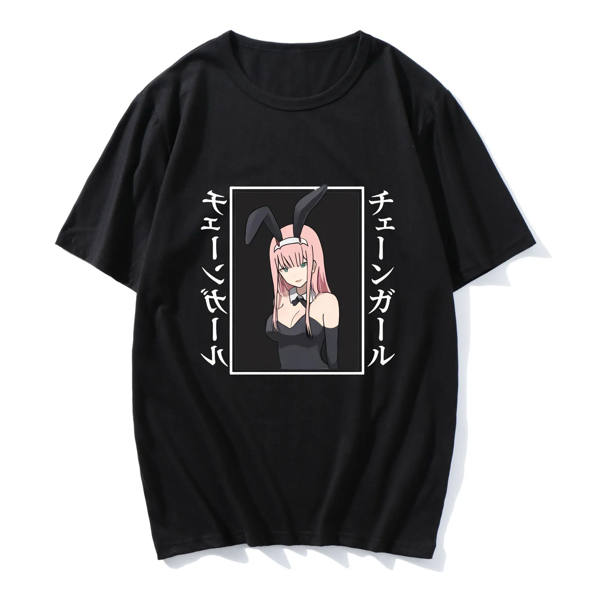 

Funny Anime Darling Franxx Short Sleeve Zero Two Print T-Shirt Spring Summer Men Women Hipster Tshirt Men Pure Cotton T Shirt