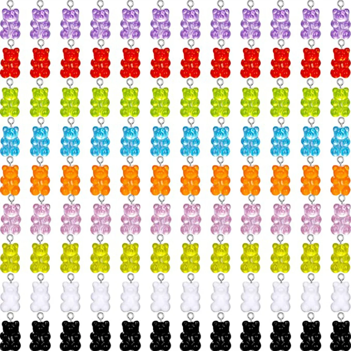 

20Pcs 3D Gummy Bear Pendant Nail Charms Kawaii Mixed Resin Acrylic Carton Nail Art Tips Rhinestones Decoration Kawaii Accessorie