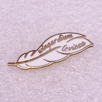 float charm insignia white feather jewelry gift pin fashionable creative cartoon brooch lovely enamel badge clothing accessories