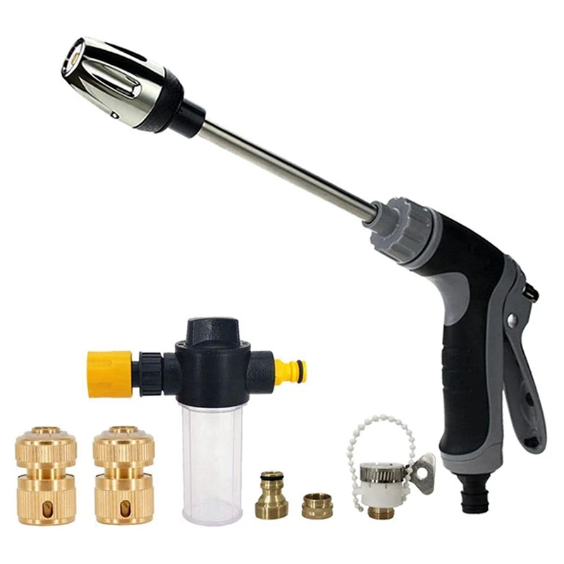 

Car High Pressure Washer Spray Wand Wash Foam Pot Multifunctional Garden Watering Hose Nozzle Spray Water Cleaning Tool
