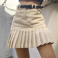 2021 casual high waisted mini skirt ladies preppy style korean fashion skirt y2k spring new khaki pleated short skirts womens