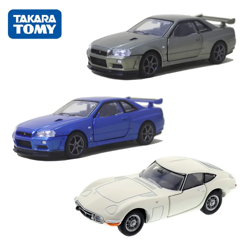 Фото Игрушечные машинки Tomica для мальчиков, подарки на праздники, коллекция автомобилей TOMY Domeka из сплава, черная коробка, флагманская модель 1:43 Nissan Skyline GT-R V SPEC 2 №1