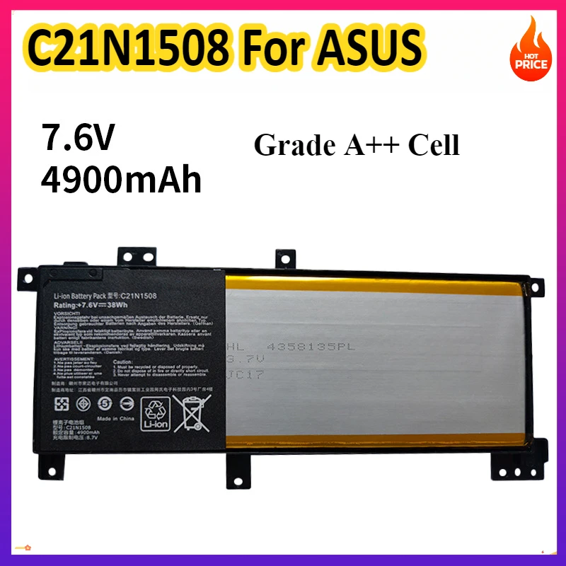 Фото C21N1508 Аккумулятор для ноутбука ASUS X456U X456UA X456UR X456UV A456U X456UB X456UF X456UJ F456U F456UV K456U R457U 38Wh C21PQ9H №1