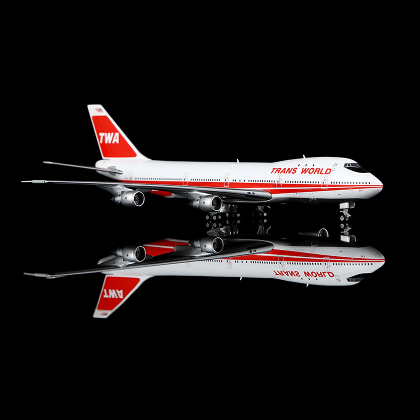 Фото Коллекционная модель самолета B551704P из сплава, подарок, HX Models 1:400, Boeing B747-100 Trans World Airlines, литая под давлением модель самолета N93107 №4