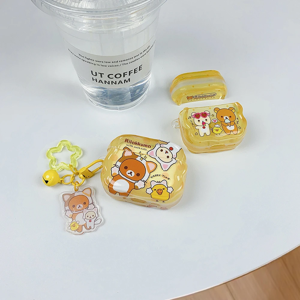 Фото Чехол для наушников Moe T-TeddyBear R-Rilakkuma для Airpods Pro 2 3, защитный чехол для беспроводной Bluetooth-гарнитуры Airpods 4 2 3 1 №3