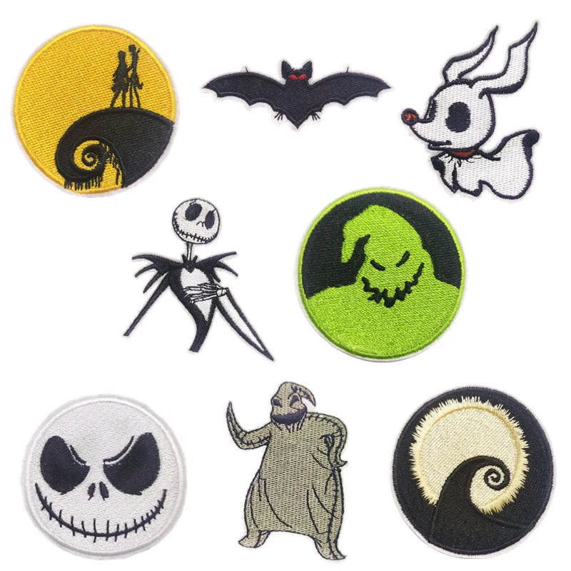 

Skull Embroidery Patches on Clothes Bat Thriller DIY Badges Clothing Accessories T-shirt Jacket Sticker Iron-on Patch Applique