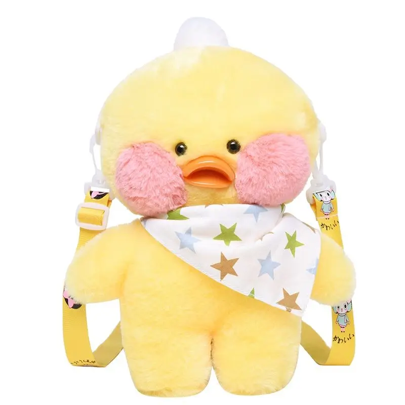

Kawaii Lalafanfan Cafe Duck Plush Backpacks For Girls Soft Cute Cartoon Duck Crossbody Bag Shoulder School Bags For Kid Gift Toy