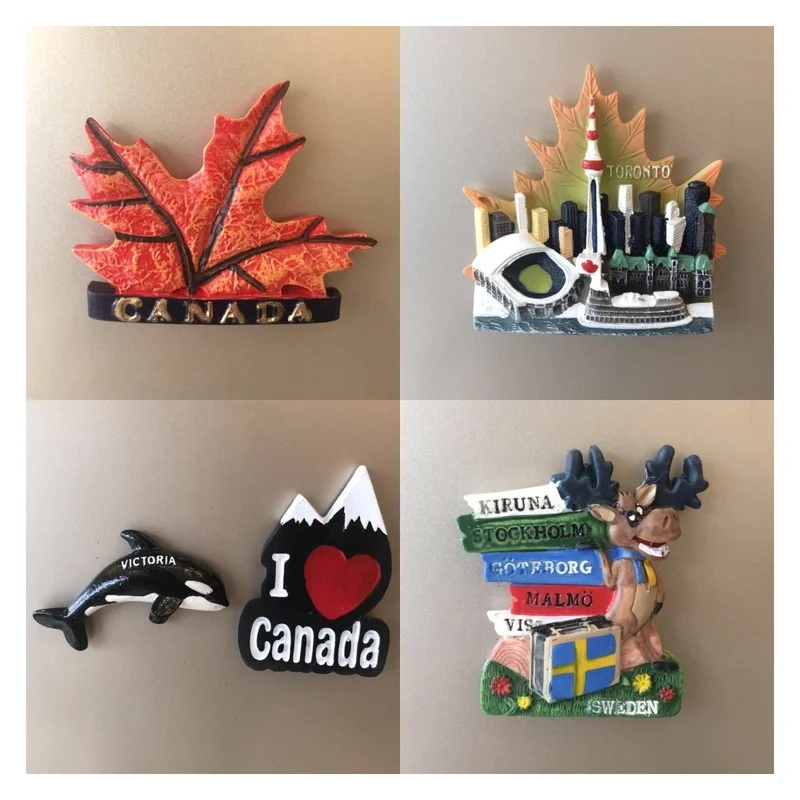 

Canada Toronto Travelling Souvenirs Fridge Magnets Canada Resorts Tourist Souvenirs Resin Magnetic Stickers for Message Board