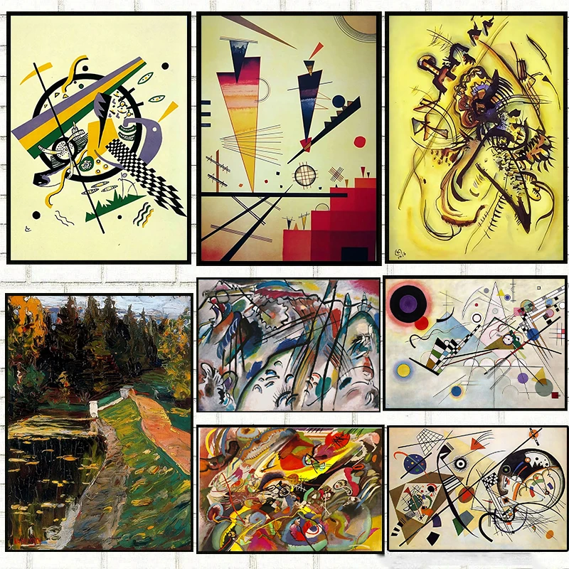 

Vintage Wassily Kandinsky Famous Art Poster Canvas Painting Geometric Artwork Wall Picture For Living Room Home Decor Cuadros